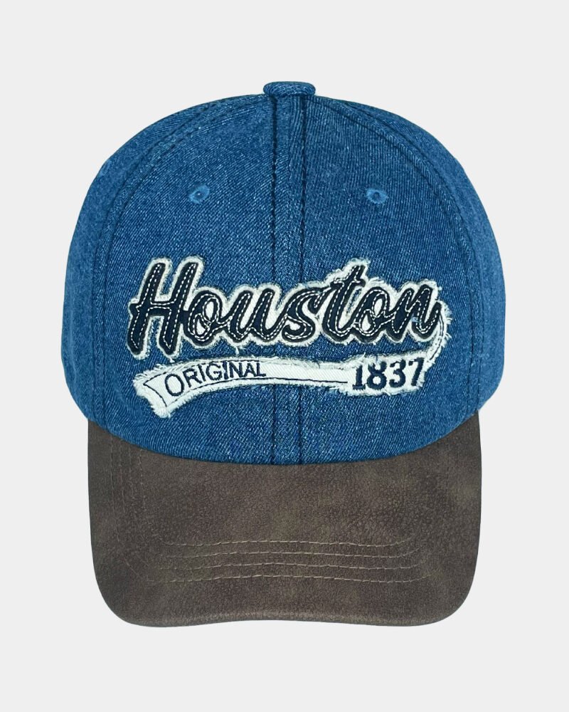 Denim Baseball Cap with two layers applique