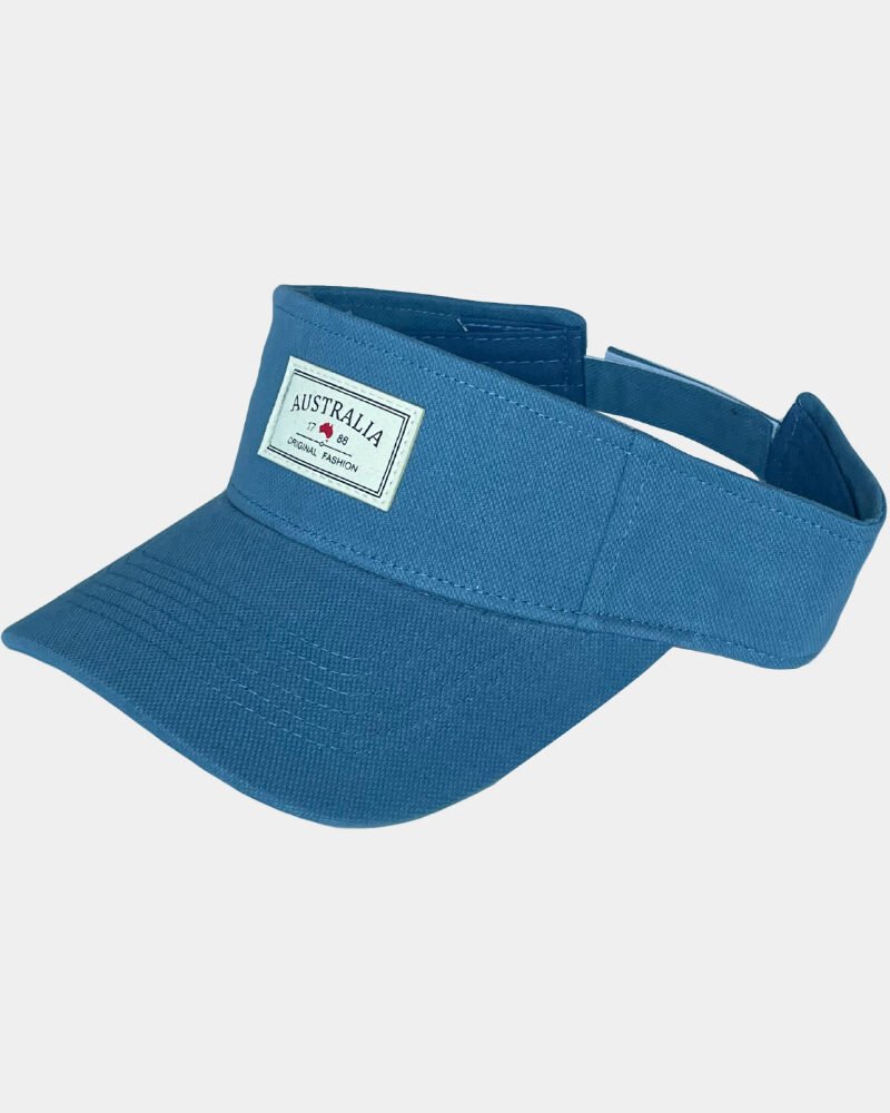 Canvas Visor Cap with front leather tag